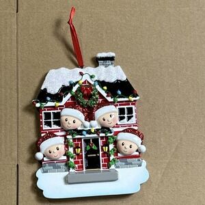 Christmas Holiday Ornament Four Children House Can Be Personalized New‎
